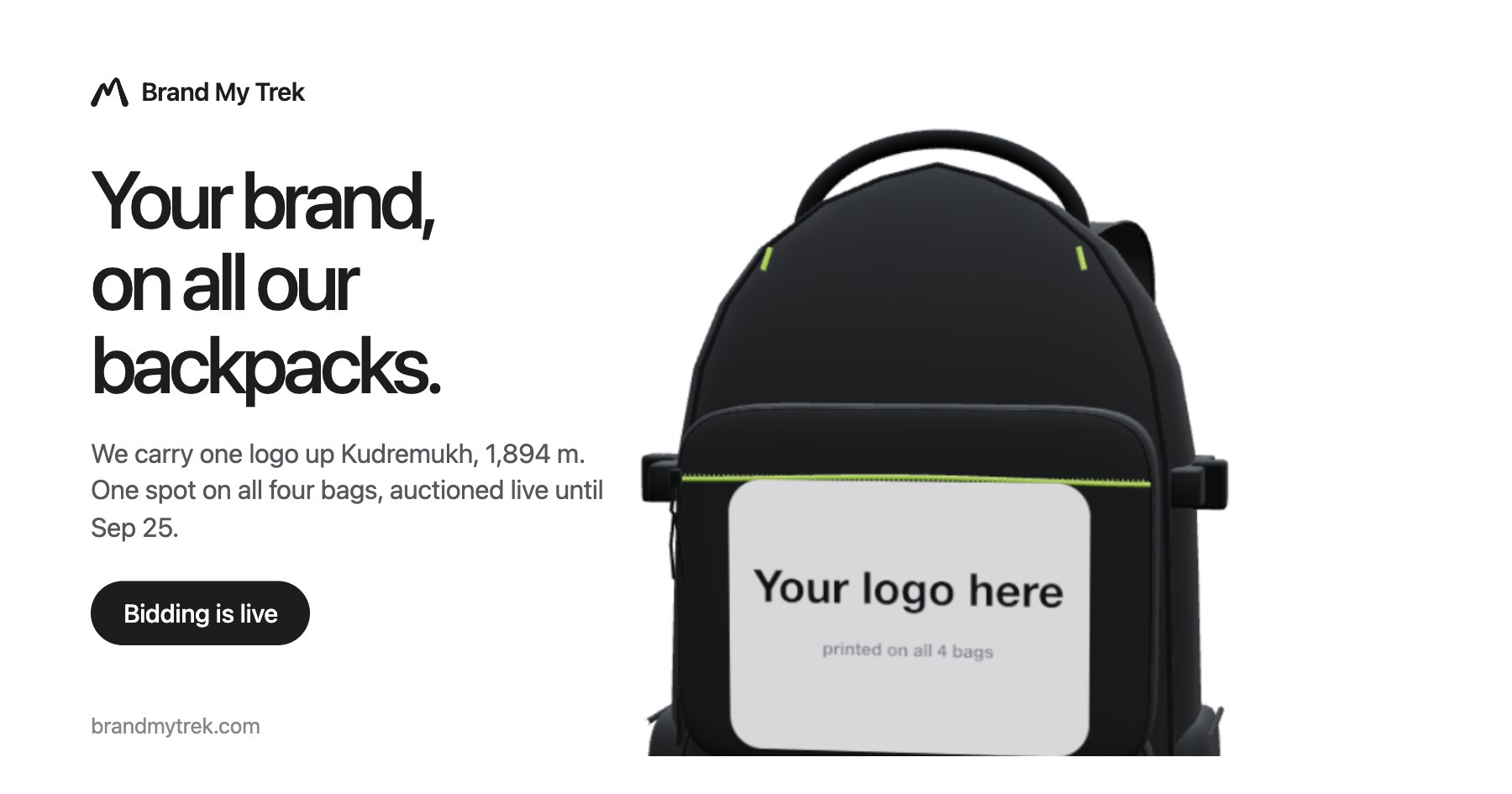 Bid for the spot. We’ll take your brand to 1,894 m.